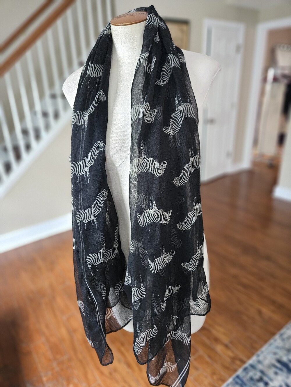 Lightweight Oversized Zebra Scarf